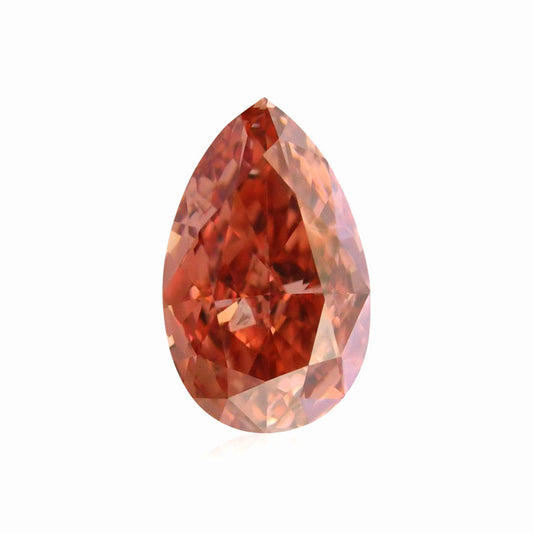 0.28 carat Fancy Deep Orangy Pink 100% Natural Diamond Pear Shape GIA Certified